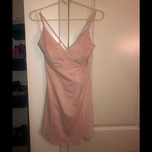 Pink cross back mini dress